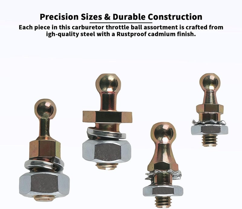 EAORBD 20-2 Carburetor Throttle Cable Ball Stud Assortment for Holley Carburetor Linkage & Control Steel Material Throttle Ball Kit - Image 3